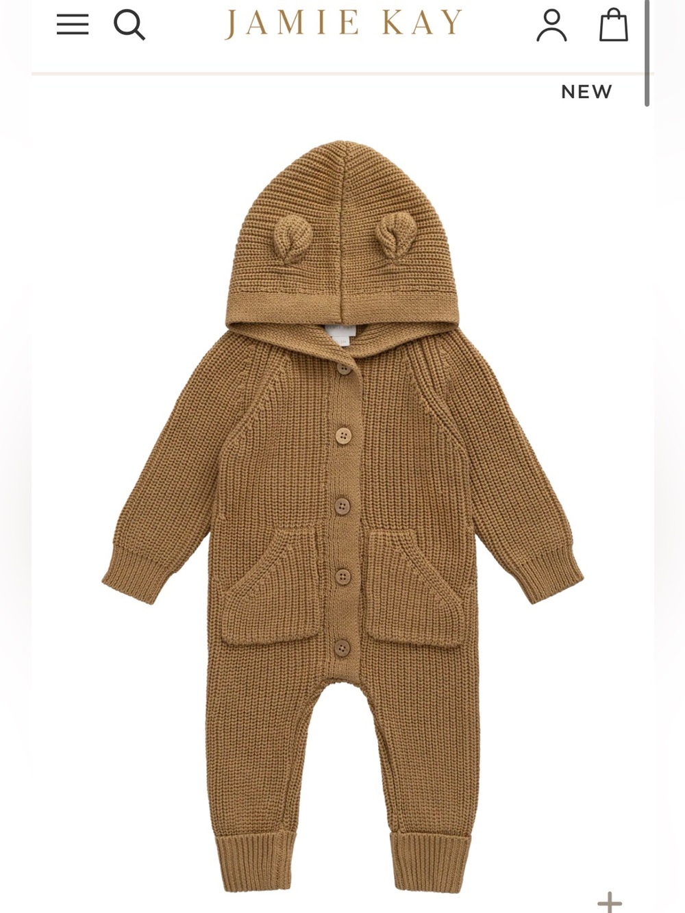 Jamie Kay Knit Hooded Footie
